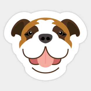 Bulldog dog face Sticker